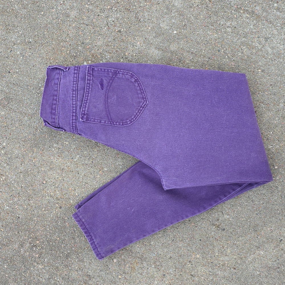 Vintage Chic Purple Plum High Waisted Rise Jeans Tapered Leg